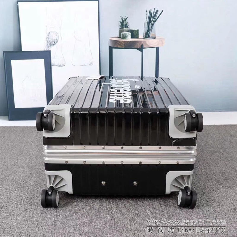 潮牌Suprmem聯名rimowa日默瓦 專櫃雙排萬向靜音飛機輪 航空7系鋁合金 拉箱/拉杆箱 20寸登機箱  xbt1143